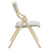 2 Pack Modern Folding Chairs with Padded Seat and Back, Wooden Dining Chairs Extra Chair for Guests Living Room Office Wedding Party