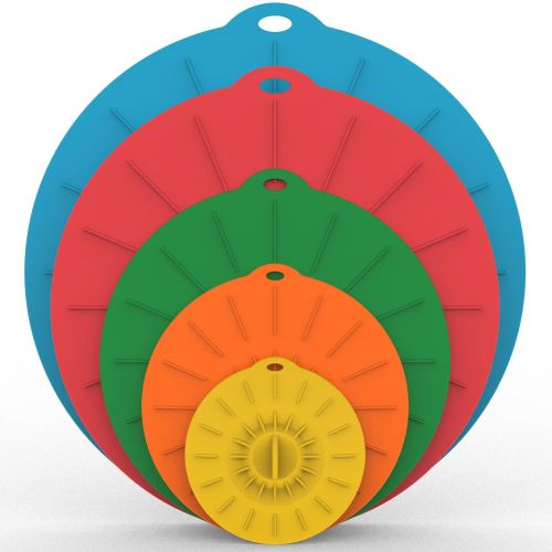 5pcs Silicone Fresh-keeping Cover; Microwave Oven Heating Cover; Food Dust-proof Splash-proof Bowl Cover Set; Kitchen Supplies